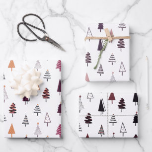 Cute Divers arbres de Noël Vacances Papier d'enve