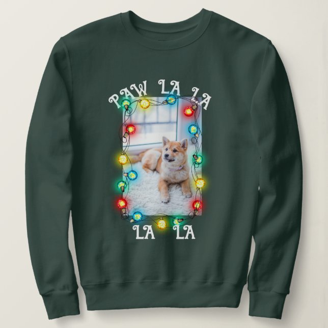 Cute Dog Paw la Pet Christmas Photo Sweatshirt (Design devant)