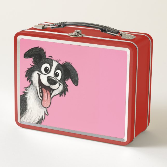 Cute Dog pink lunchbox  (Devant)