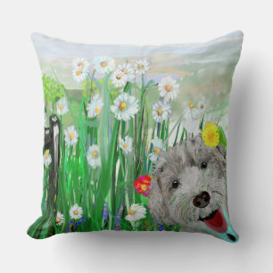 Cute, Drôle Labradoodle Daisies Jeter Oreiller