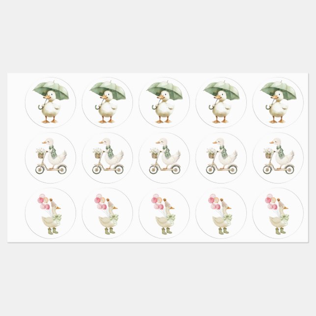 Cute Duck Stickers (Feuille)