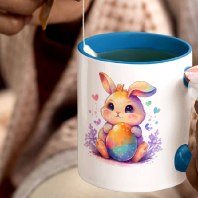  Cute Easter Bunny Latte Mug – Adorable Pastel Rab (Créateur téléchargé)