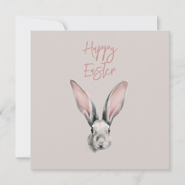 Cute Easter Rabbit in Minimalistic Style Flat Card (Devant)