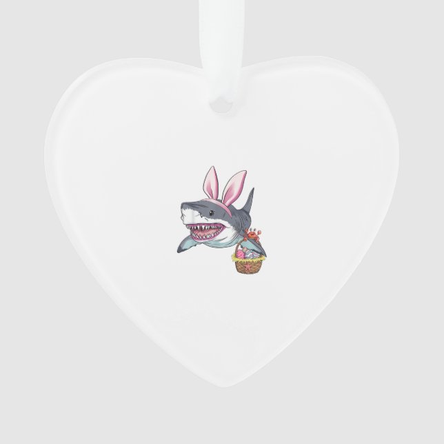 Cute Easter Shark Bunny Ears Basket Eggs Happy Eas (devant)