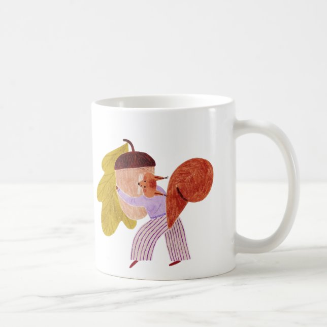Cute écureuil Autumn Coffee Mug - Acorn & Fall (Droite)