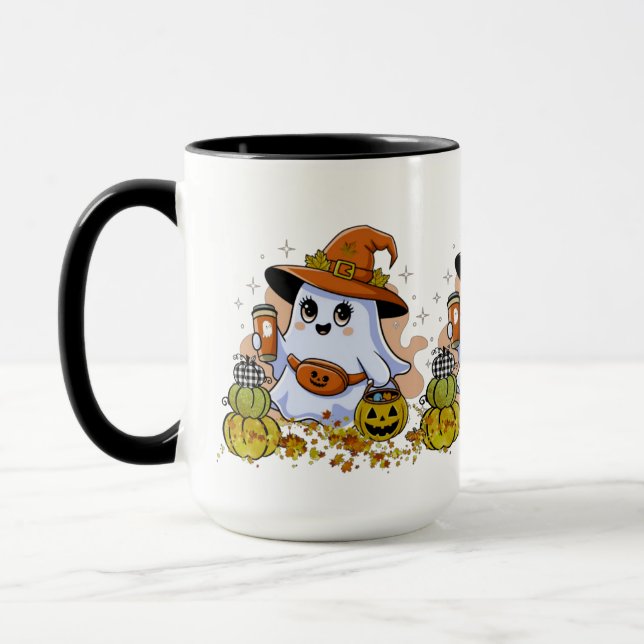 Cute Éffrayante Combo Mug café à boire, 15 oz (Gauche)