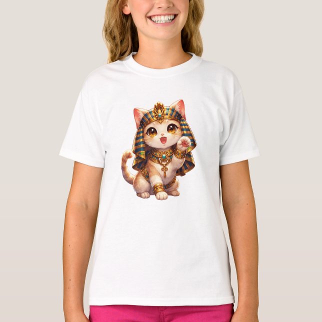 Cute Egyptian Cat Kids T-Shirt – Ancient Egypt Cat (Devant)