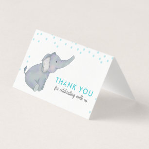 Cute Elephant bleu Confetti Baby shower Merci