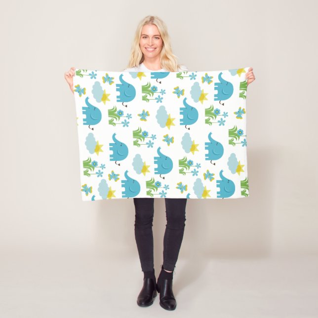 Cute Elephant Motif de couvertures de toison (En situation)