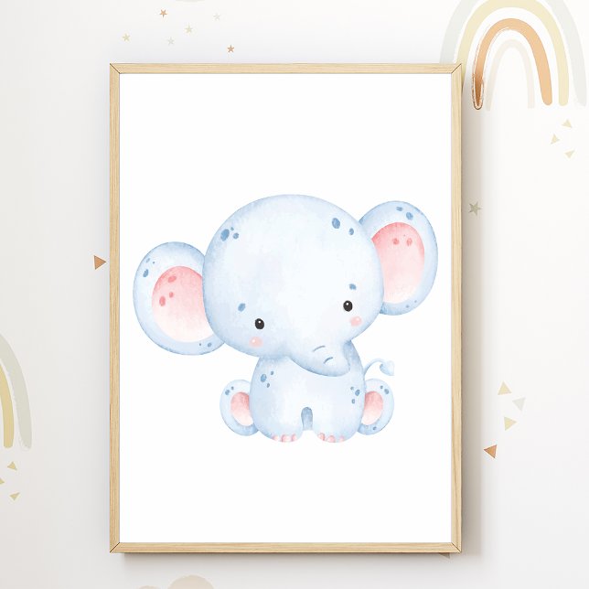 Cute Elephant Nursery Poster Enfants Décor Chambre (Créateur téléchargé)