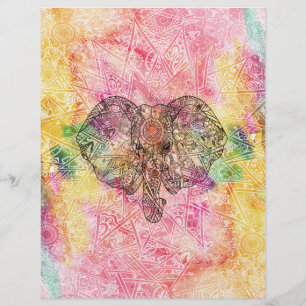 Cute Elephant Watecolore dessiné à la main Henna f