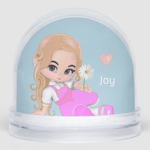 Cute Elf Fairy avec Daisy Flower Globe de neige