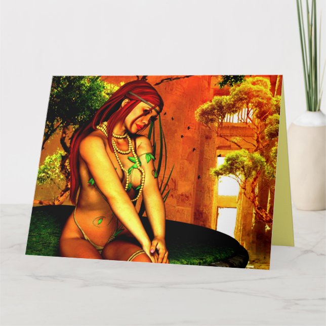 CUTE ELF FEMME ART IMAGINAIRE CARTES D'ANNIVERSAIR (Devant)