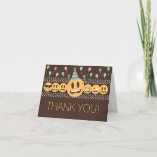Cute Emoji Carte de remerciements d'anniversaire