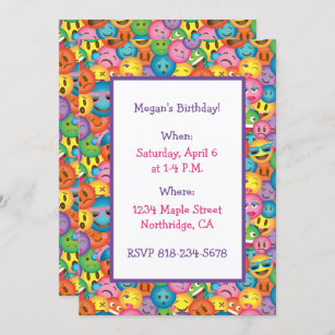 Anniversaire Emoji Invitations Faire Part Cartes Zazzle