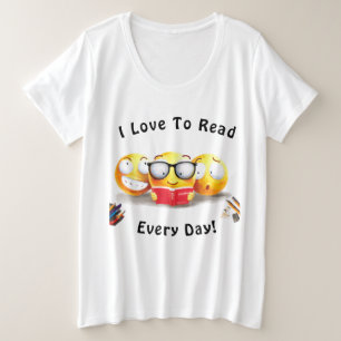 Cute Emoji Souriant Love Reading Book
