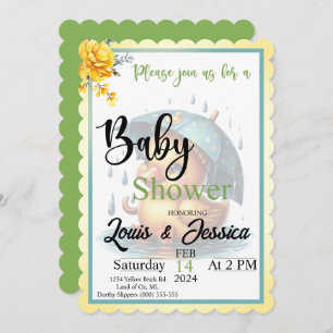 Cute en caoutchouc Canard bébé Douche Invitations