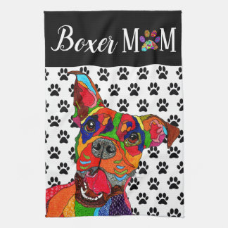 Cute et coloré Boxer Chien serviette de cuisine