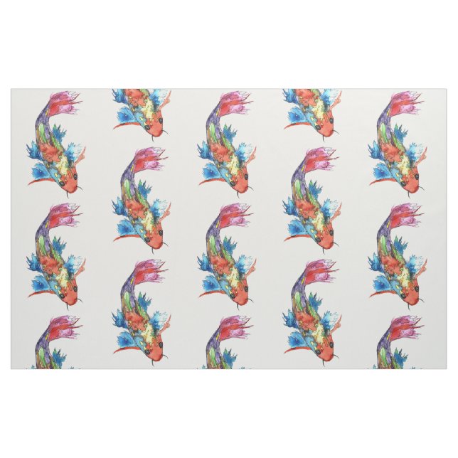 Cute et coloré Koi tissu de poisson (Fat Quarter)