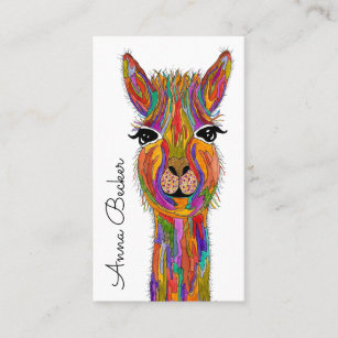 Cute et colorée Carte de visite Llama