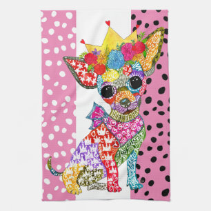 Cute et colorée Chihuahua serviette de cuisine