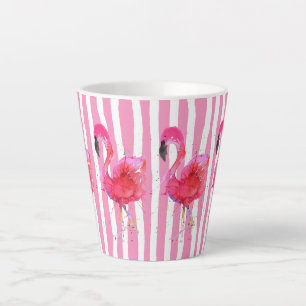 Cute et colorée Flamant rose rose latte de la Mug
