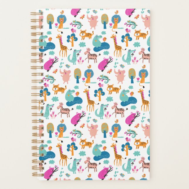 Cute et colorée Jungle Animaux Motif (Devant)