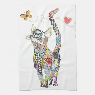 Cute et Colorful Chat serviette de cuisine