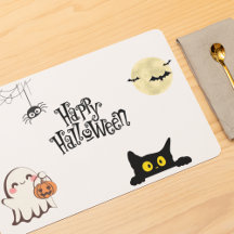 Cute et Éffrayant Halloween Laminé Set de table