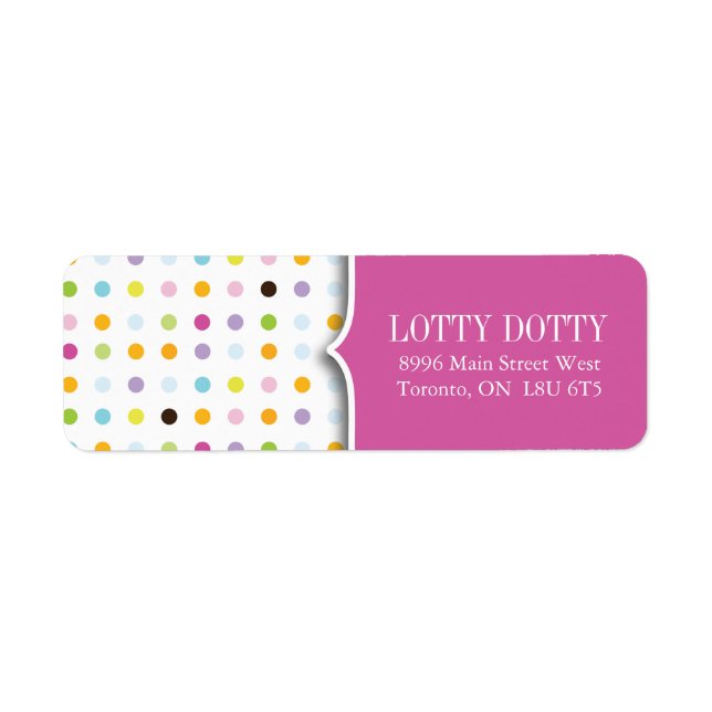 Cute et Whimsical Polk a Dot Étiquette de adresse (Devant)