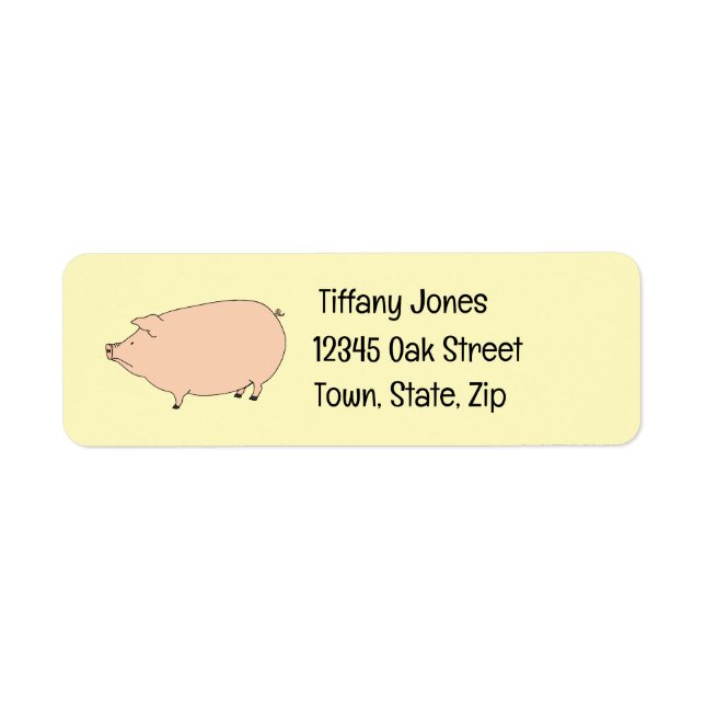 Cute Étiquette de adresse de porc (Devant)