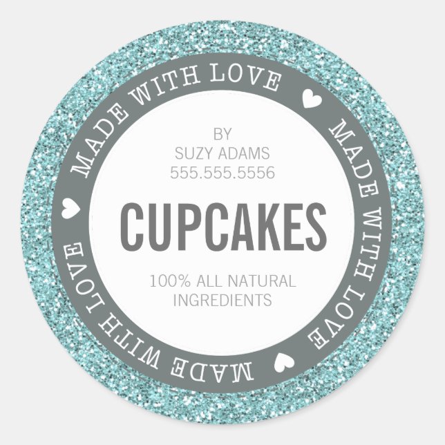 CUTE ÉTIQUETTE produit fait avec amour parties sci (Devant)