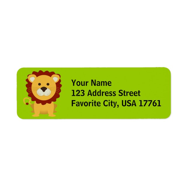 Cute Étiquettes de adresse Lion (Devant)