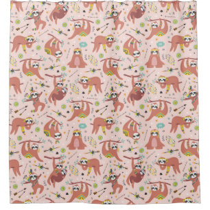 Cute Exotique Noël Animaux Douche Rideau