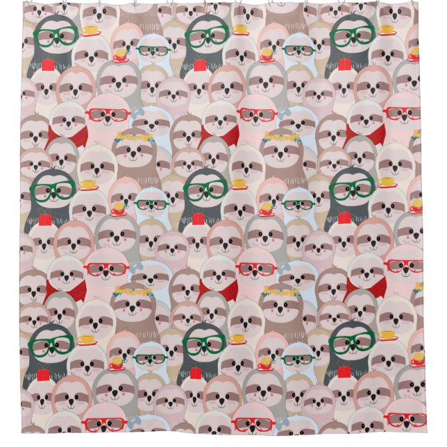 Cute Exotique Noël Animaux Douche Rideau (Devant)