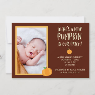 Cute Faire-part de naissance Citrouille Halloween