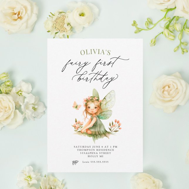 Cute Fairy First Birthday Invitation (Créateur téléchargé)