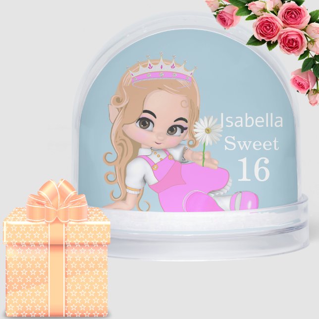Cute Fairy Princess Sweet Sixteen Snow Globe  (Créateur téléchargé)