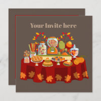Cute Fall buffet saisonnier de bonbons invitation