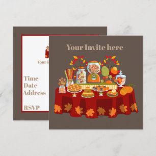 Cute Fall buffet saisonnier de bonbons invitation