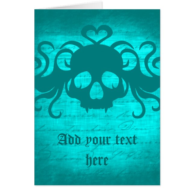 Cute fangé crâne vampire aqua version turquoise (Devant)