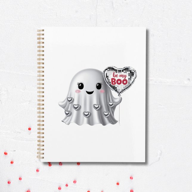 Cute Fantôme Romantique Saint-Valentin Motif (Adorable "Be My Boo" Valentine's Day Customizable Planner)