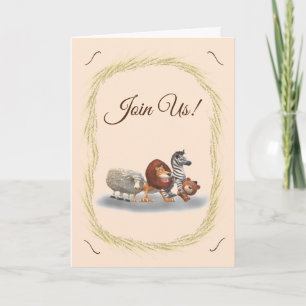 Cute farci Baby shower animal Invitation
