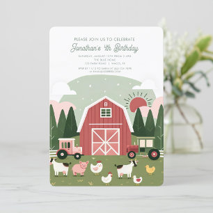 Cute Farm Animaux Barniard anniversaire Invitation