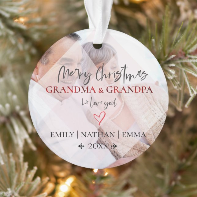 Cute Faux Vellum Love You Grand-parents Noël (Arbre)