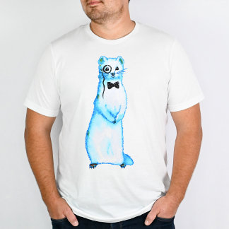 Cute ferret drôle d'aquarelle animal T-shirt