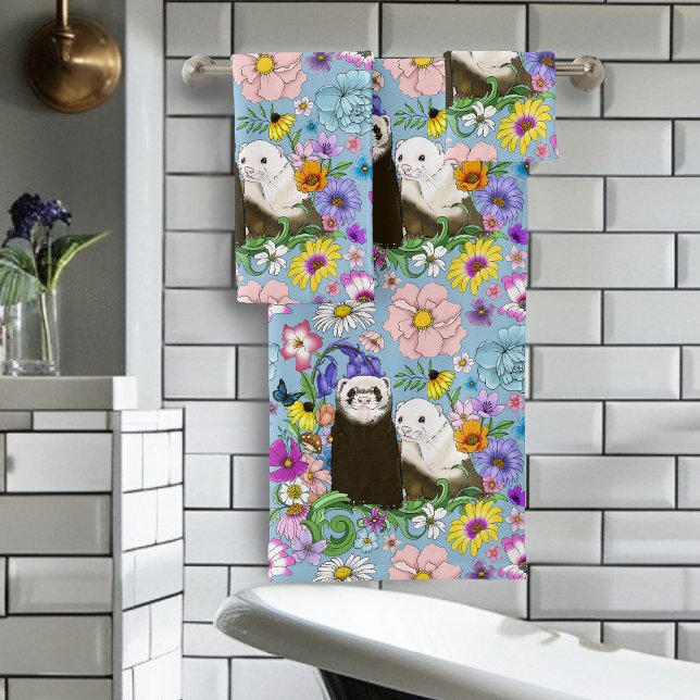 Cute Ferrets Floral (Créateur téléchargé)
