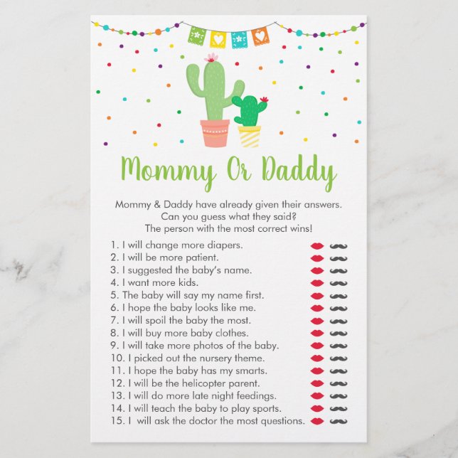 Cute Fiesta Cactus Devinez Qui A Dit Qu'Il Douche  (Devant)