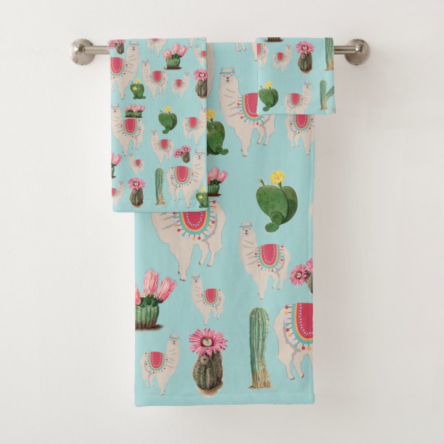 Cute Fiesta Llama & Cactus Motif (En situation)