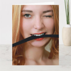 CUTE FILLE 'BIRTHDAY BITE' CARTE FUNNY